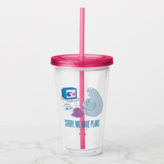 Cookie Monster | Sorry, Me Have Plans Acrylic Tumbler (Front)