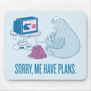 Cookie Monster Sorry, Me Have Plans Mouse Pad