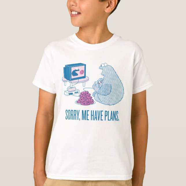 Cookie Monster | Sorry, Me Have Plans T-Shirt (Front)