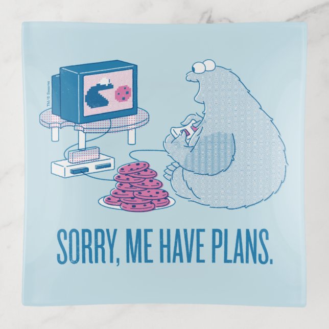 Cookie Monster | Sorry, Me Have Plans Trinket Tray (Front)