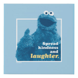 Cookie Monster   Spread Kindness and Laughter Faux Canvas Print