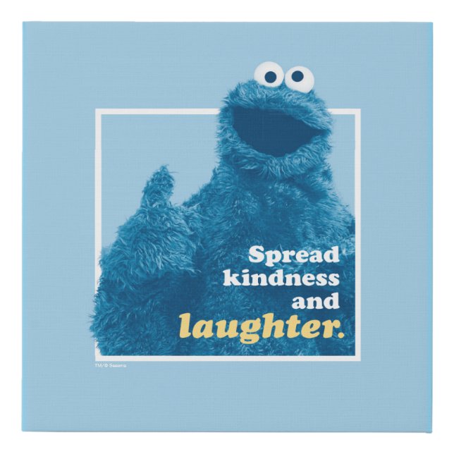 Cookie Monster | Spread Kindness and Laughter Faux Canvas Print (Front)