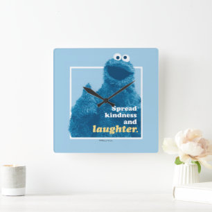 Cookie Monster   Spread Kindness and Laughter Square Wall Clock