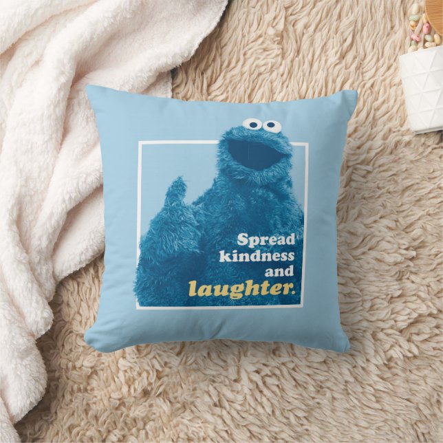 Cookie Monster | Spread Kindness and Laughter Throw Pillow (Blanket)