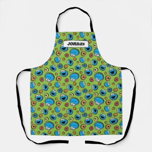 Cookie Monster Sticker Pattern Apron | Zazzle