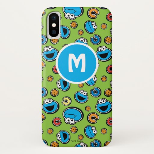 Cookie Monster Sticker Pattern iPhone X Case