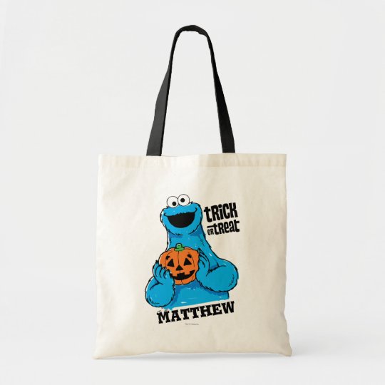 Cookie Monster Trick Or Treat Add Your Name Tote Bag