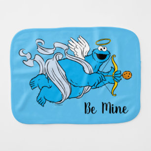 Cookie Monster Valentine's Cupid Baby Burp Cloth