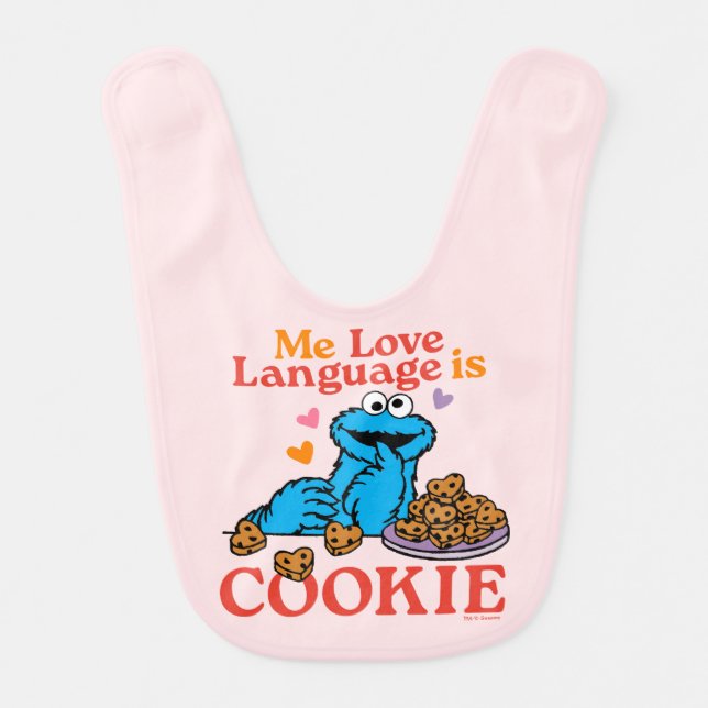 Cookie Monster | Valentine's Day Quote Baby Bib (Front)