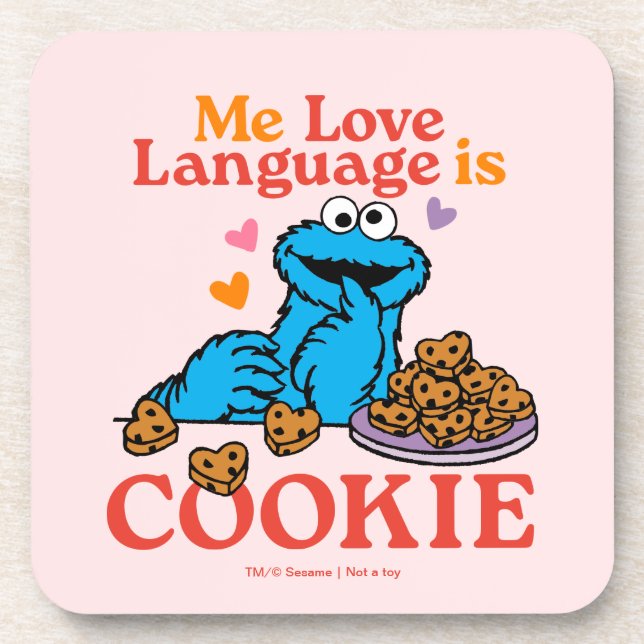 Cookie Monster | Valentine's Day Quote Beverage Coaster (Front)
