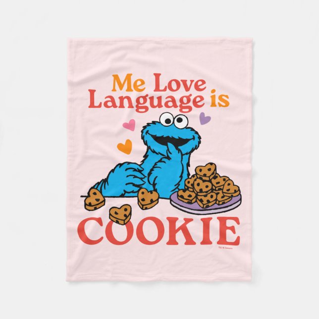 Cookie Monster | Valentine's Day Quote Fleece Blanket (Front)