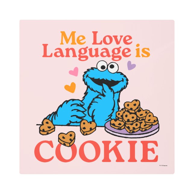 Cookie Monster | Valentine's Day Quote Metal Print (Front)