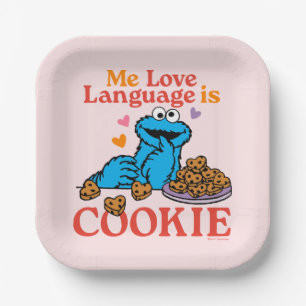 Cookie Monster Valentine's Day Quote Paper Plates