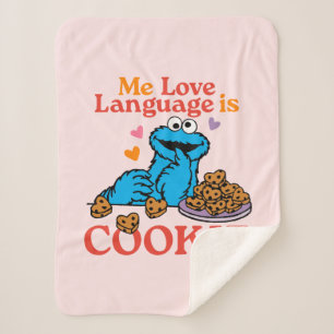 Cookie Monster Valentine's Day Quote Sherpa Blanket