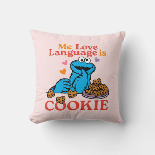 Cookie Monster Valentine's Day Quote Throw Pillow