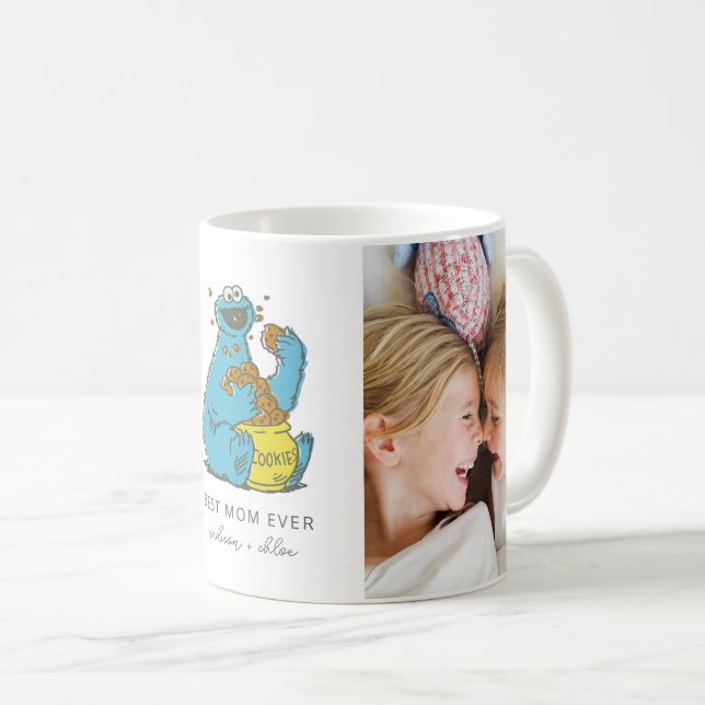 Cookie Monster Vintage | Best Mom - Photo Coffee Mug (Front Right)