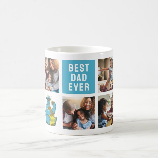 Cookie Monster Vintage | Dad Photo Collage Coffee Mug (Center)