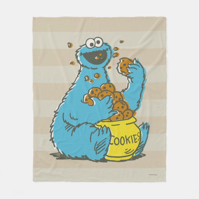 Cookie Monster Vintage Fleece Blanket (Front)