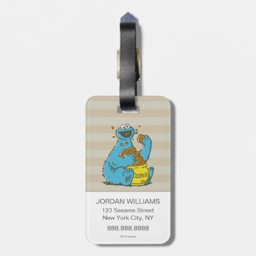 Cookie Monster Vintage Luggage Tag