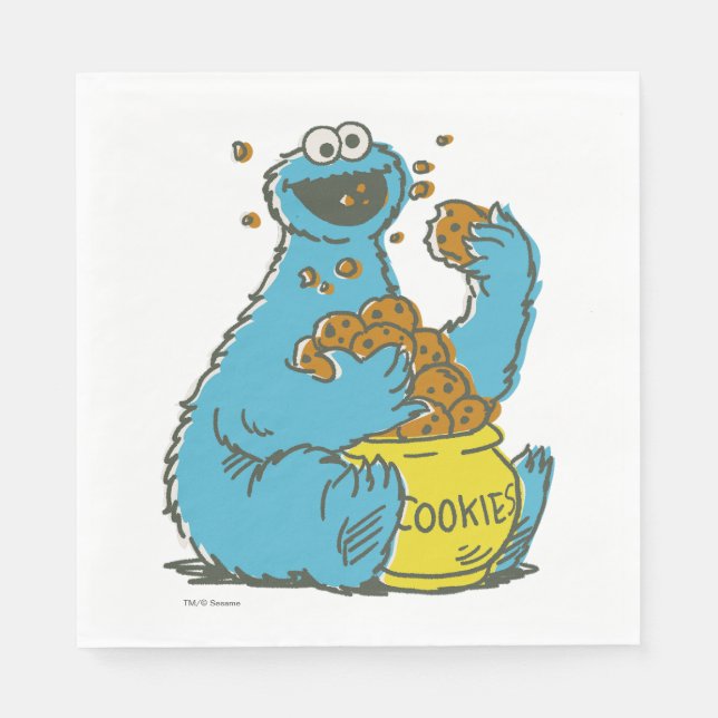 Cookie Monster Vintage Napkins (Front)