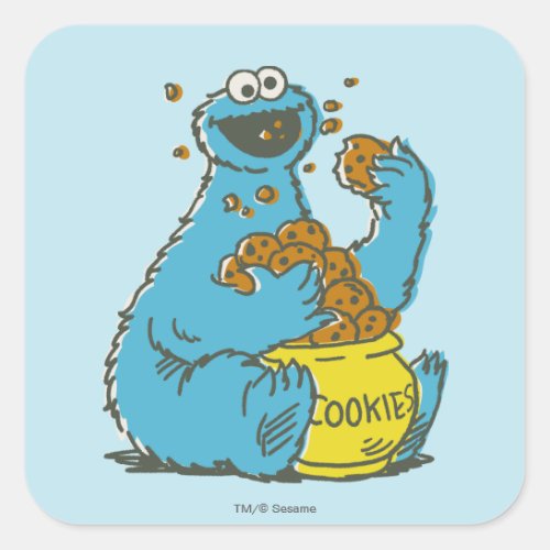 Cookie Monster Vintage Square Sticker