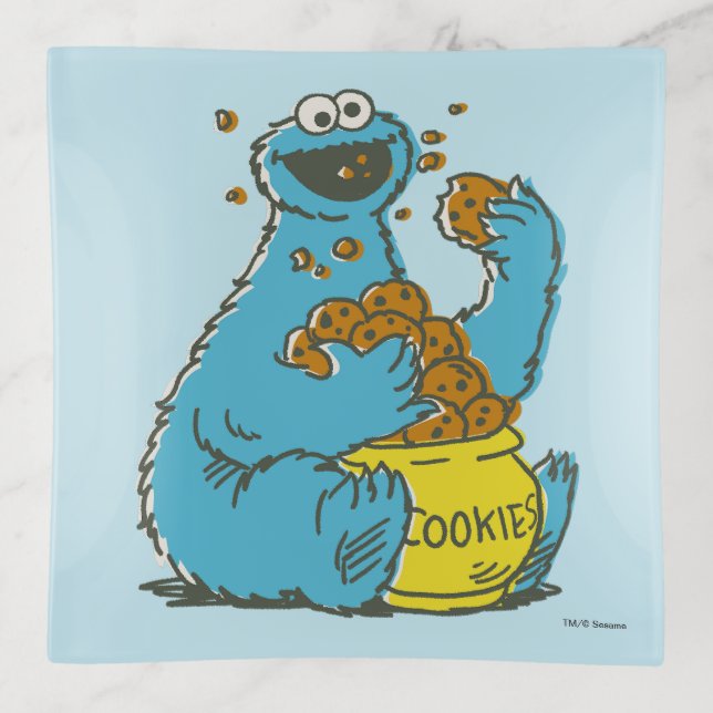 Cookie Monster Vintage Trinket Tray (Front)