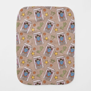 Cookie Monster Wanted Pattern Baby Burp Cloth