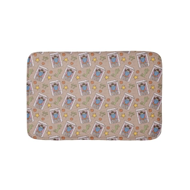 Cookie Monster Wanted Pattern Bath Mat (Front)