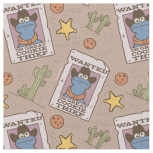 Cookie Monster Wanted Pattern Fabric