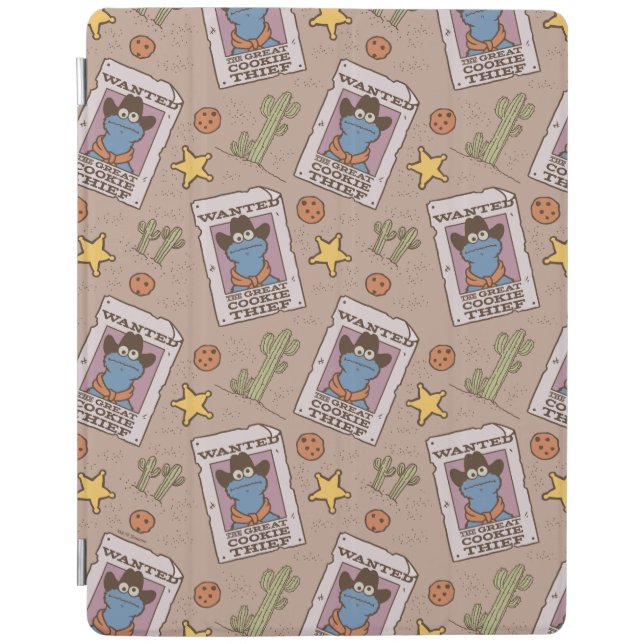 Cookie Monster Wanted Pattern iPad Smart Cover (Front)