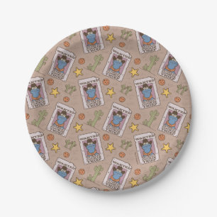 Cookie Monster Wanted Pattern Paper Plates