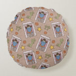 Cookie Monster Wanted Pattern Round Pillow