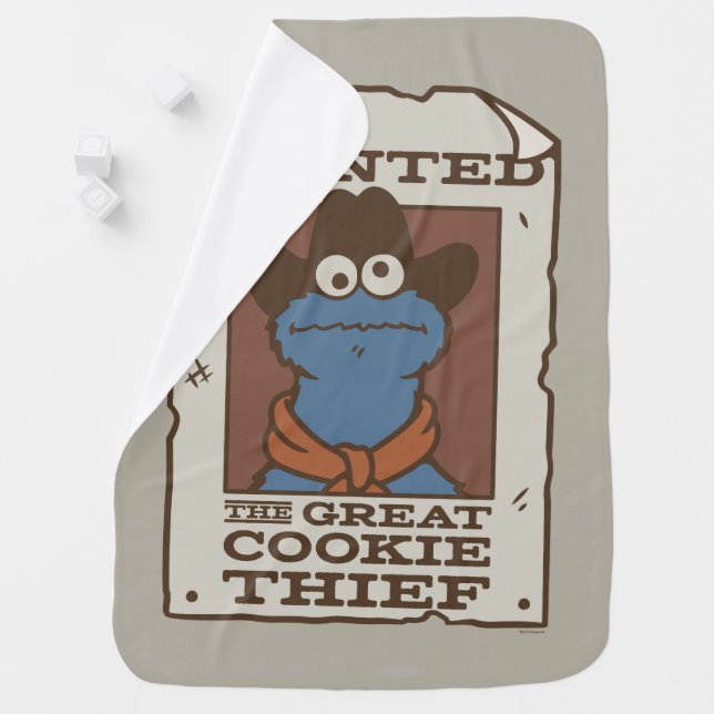 Cookie Monster | Wanted Poster Baby Blanket (In Situ)