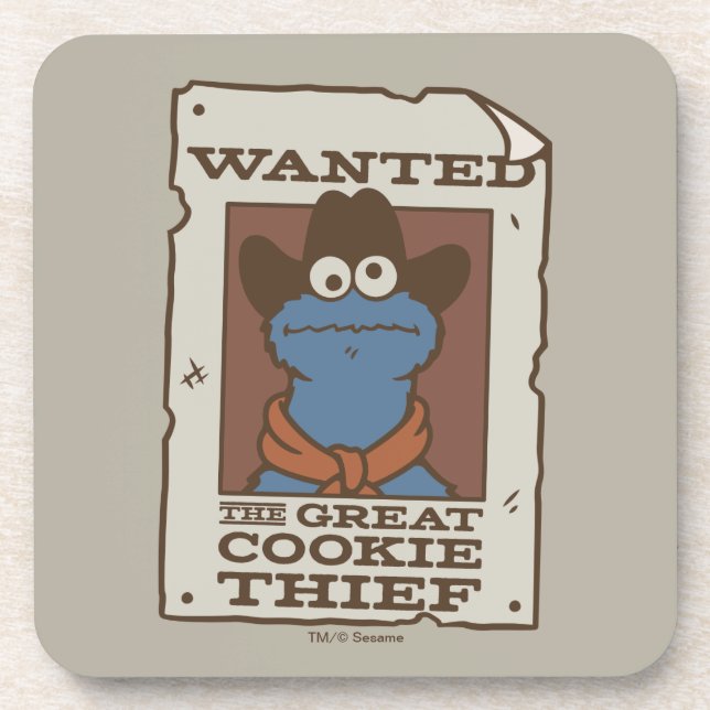 Cookie Monster | Wanted Poster Beverage Coaster (Front)