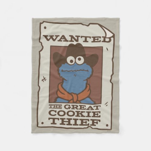 Cookie Monster  Wanted Poster Fleece Blanket