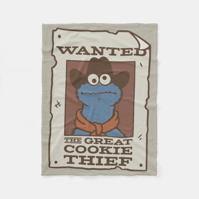 Cookie Monster | Wanted Poster Fleece Blanket (Front)