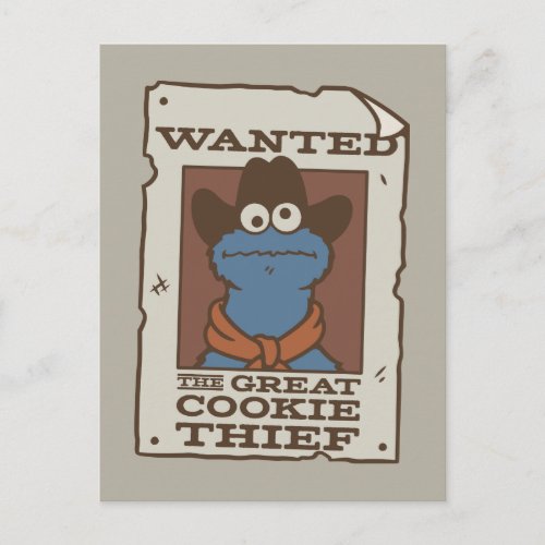 Cookie Monster  Wanted Poster Postcard