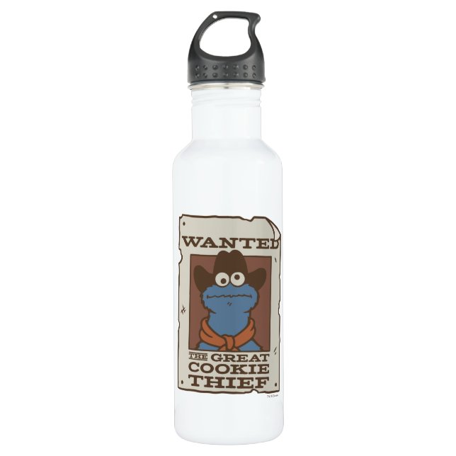 Cookie Monster | Wanted Poster Stainless Steel Water Bottle (Front)