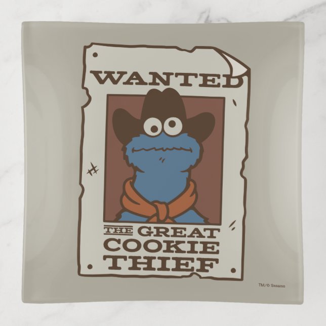 Cookie Monster | Wanted Poster Trinket Tray (Front)