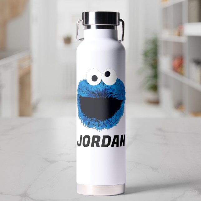 Cookie Monster | Watercolor Trend | Add Your Name Water Bottle (Creator Uploaded)