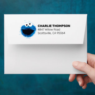 Cookie Monster Watercolor Trend Envelope