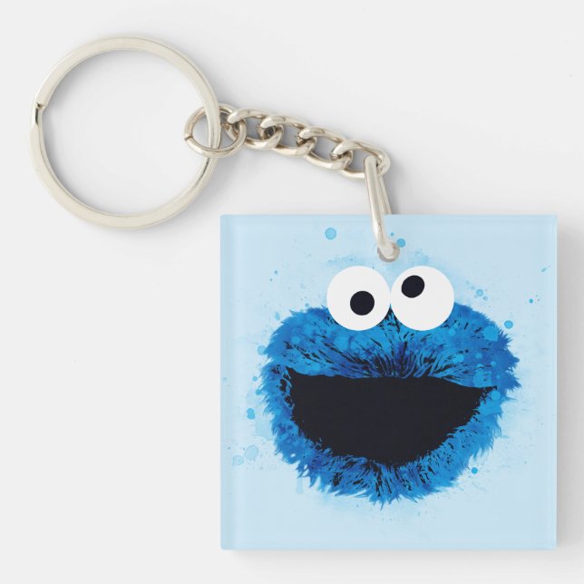 Cookie Monster | Watercolor Trend Keychain (Front)