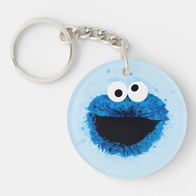 Cookie Monster | Watercolor Trend Keychain (Front)