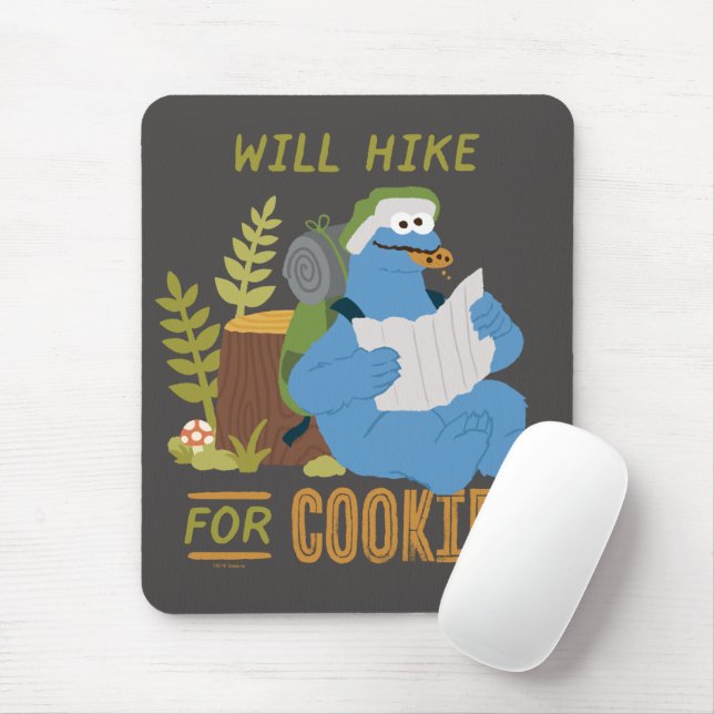 Cookie Monster | Will Hike For Cookies Mouse Pad (With Mouse)