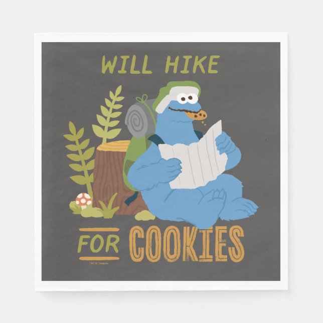 Cookie Monster | Will Hike For Cookies Napkins (Front)