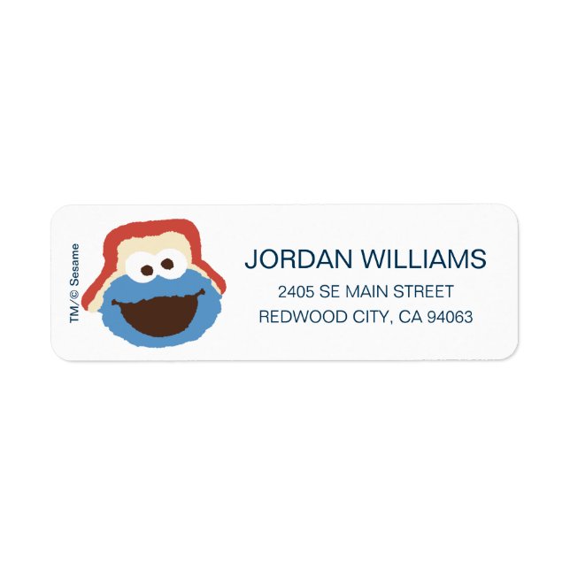 Cookie Monster Woodland Face | Add Your Info Label (Front)