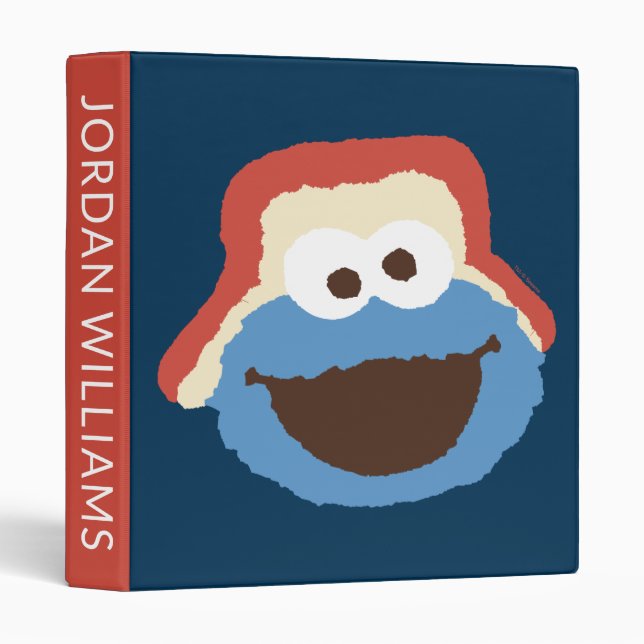 Cookie Monster Woodland Face | Add Your Name 3 Ring Binder (Front/Spine)