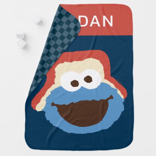 Cookie Monster Woodland Face  Add Your Name Baby Blanket