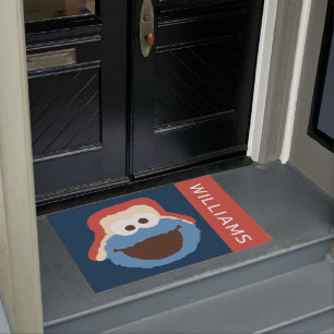 Cookie Monster Woodland Face Add Your Name Doormat