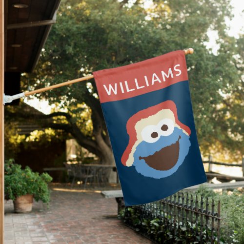 Cookie Monster Woodland Face  Add Your Name House Flag